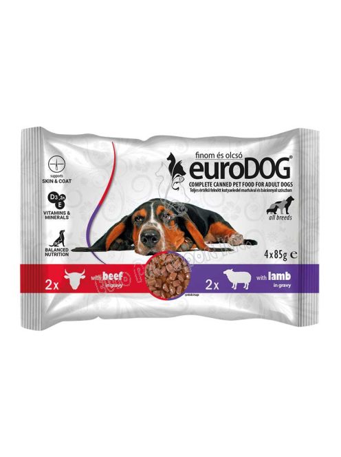 EURO DOG POUCH ALL BREEDS DUO 4X85G MARH-BÁRÁNY 