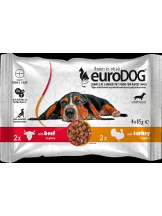 EURO DOG POUCH SMALL BREEDS DUO 4X85G MARH-PULYKA 