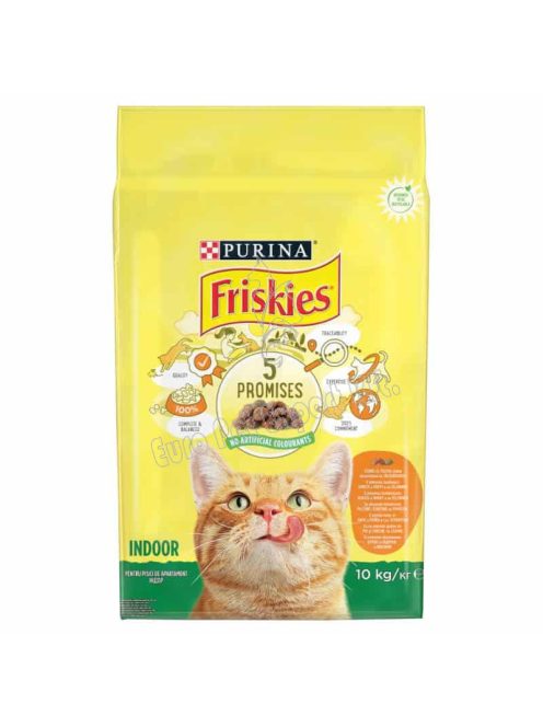 Friskies Indoor száraz macskaeledel csirkével és hozzáadott kerti zöldségekkel 10kg