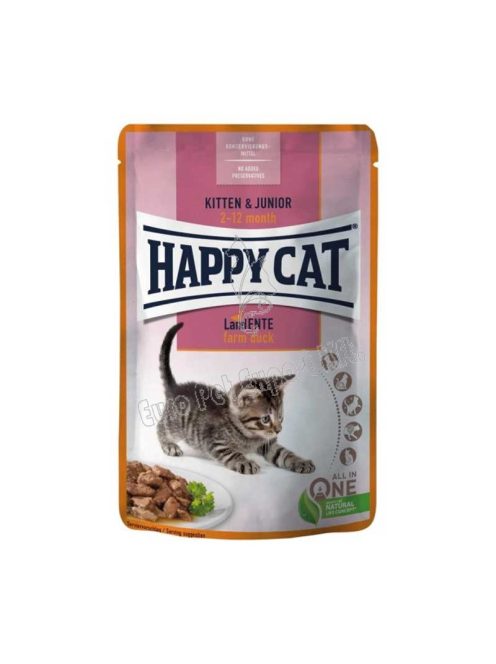 Happy Cat Kölyök és Junior macskaeledel 85 g Kacsa