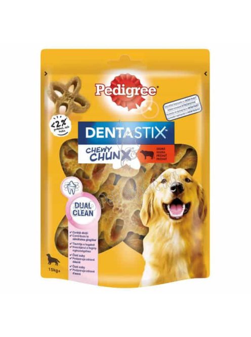 Pedigree DentaStix Chewy Chunx jutalomfalat közepes és nagy testű kutyák számára marha ízben 68g