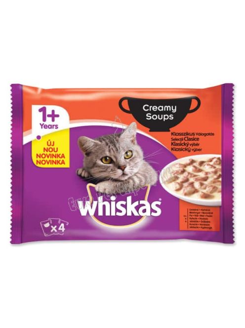 Whiskas tasakos klasszikus válogatás krémes szószban felnőtt macskák számára 4 x 85g