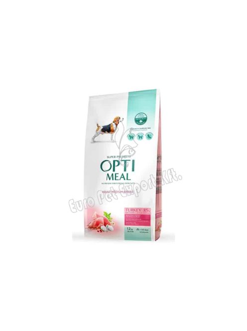 OPTIMEAL DOG SZÁRAZ ADULT 12KG PULYKA MEDIUM