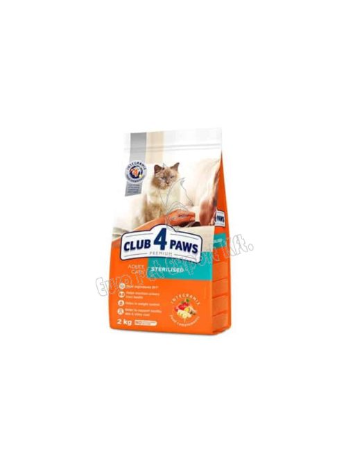 CLUB 4 PAWS PREMIUM CAT SZÁRAZ 2KG STERILIZÁLT