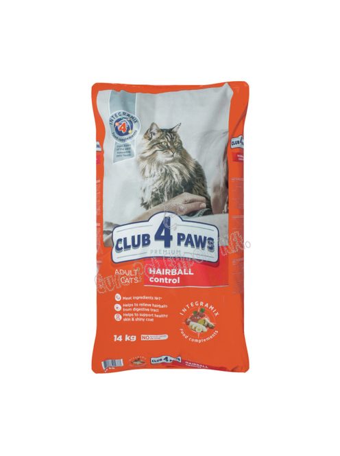 CLUB4PAWS CAT DRY HAIRBALL CSIRKE 14KG