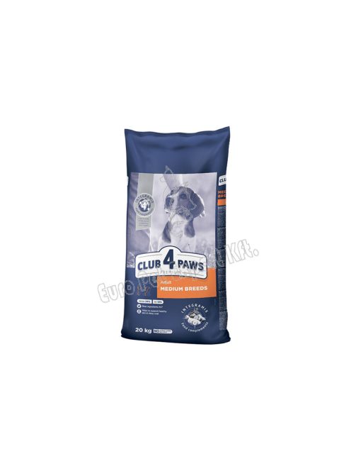 CLUB4PAWS DOG DRY MEDIUM 20KG CSIRKE (18+2)