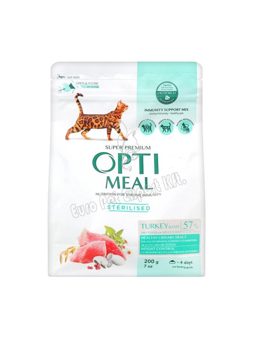 xOPTIMEAL CAT DRY STERIL 200G PULYKA