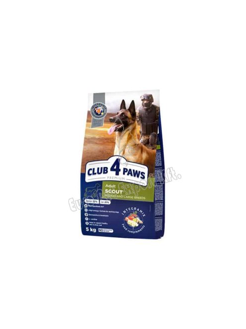 CLUB4PAWS DOG DRY SCOUT MED-LARG 5KG CSIRKE (32/21)