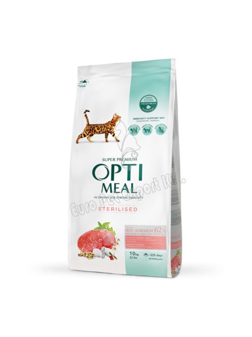 xOPTIMEAL CAT DRY STERIL 10KG MARHA-SORGHUM