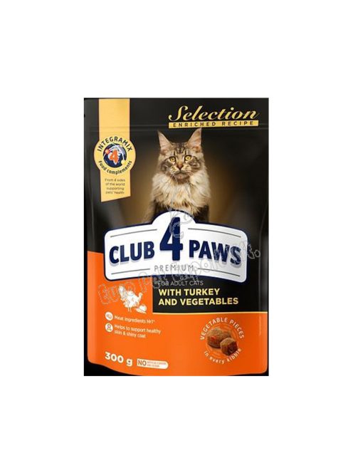 CLUB4PAWS CAT DRY SELECT PULYKA 300G ZÖLDSÉGGEL