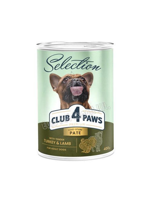 CLUB4PAWS DOG CAN SELECT 400G PULYKA-BÁRÁNY