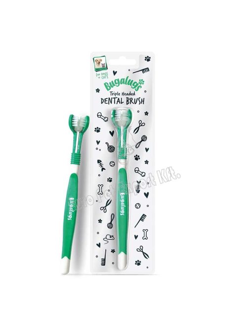 BUGALUGS TRIPLE TOOTHBRUSH 17CM DOGS-CATS