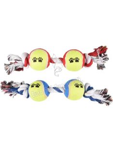 Flamingo Kötél 2 teniszlabdával - tappancsos