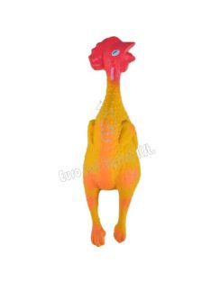 Flamingo Játék latex csirke sípolós 14cm