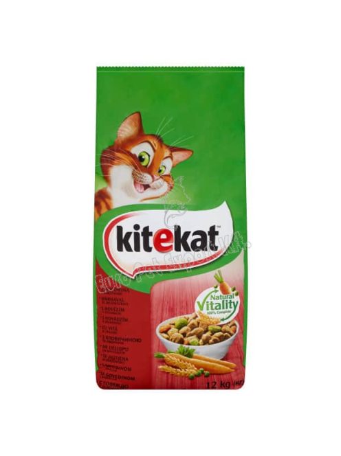 Kitekat száraztáp marhahússal és zöldségekkel felnőtt macskák számára 12kg