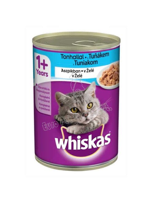 Whiskas konzerv tonhallal aszpikban felnőtt macskák számára 400g