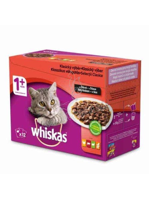 WHISKAS alutasakos macskaeledel húsos-zöldséges válogatás 12x100 g