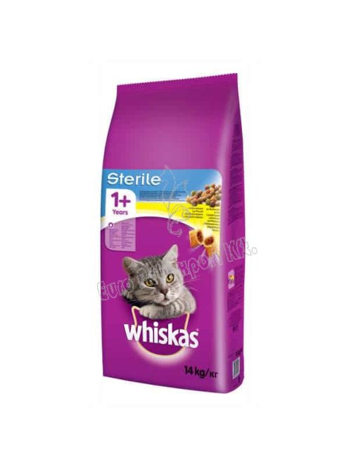 Whiskas Sterile száraztáp csirkehússal felnőtt macskák számára 14kg
