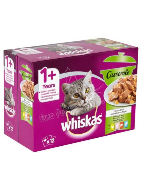 Whiskas Casserole tasakos mix válogatás felnőtt macskák számára 12 x 85g