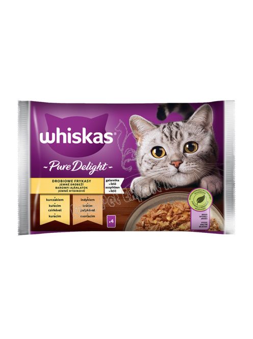 WHISKAS CAT POUCH ASZP PURE DELIGHT 4X85G CSIRKE-PULYK