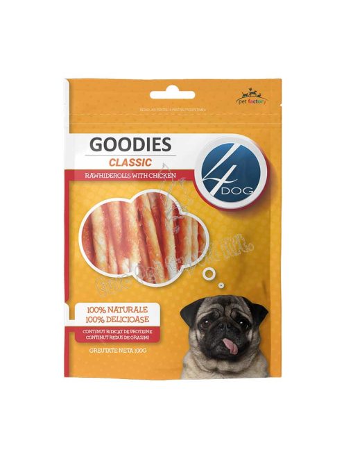 x4DOG CLASSIC CSIRKE NYERSBŐR 100G TEKERCS