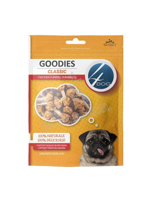 4DOG CLASSIC CSIRKE POPPERS  100G SÚLYZÓ