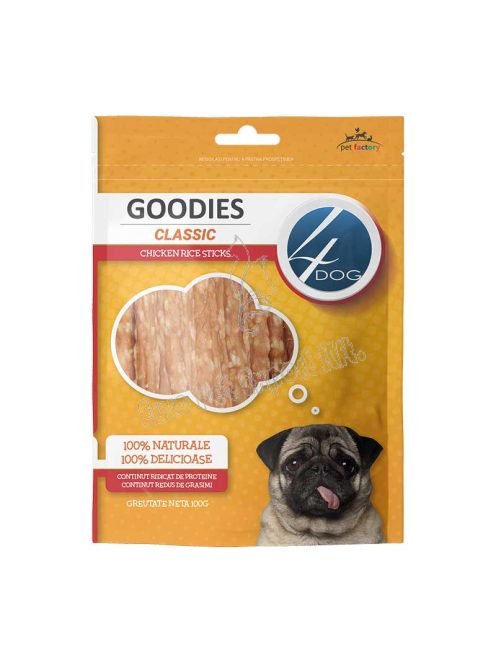 x4DOG CLASSIC CSIRKE PÁLCIKA RIZS 100G 