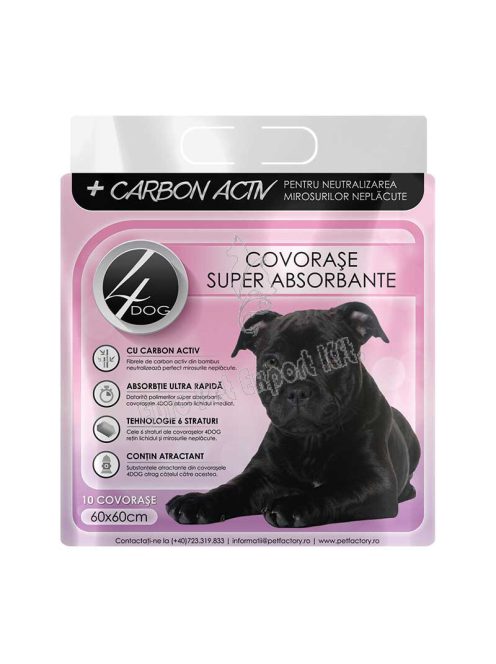 4DOG COVORASE PELENKA 10DB 60X60CM SZÉNNEL