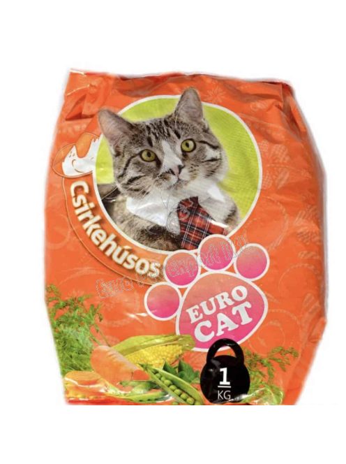 EURO CAT Száraz táp - csirkés 1kg (RAKLAPOS 1x500db)