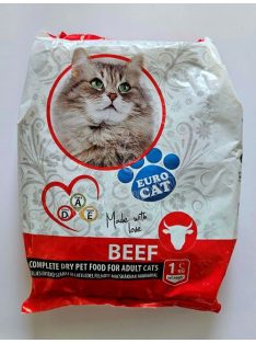 EURO CAT Száraz táp - marhás 1kg (RAKLAPOS 1X500DB)