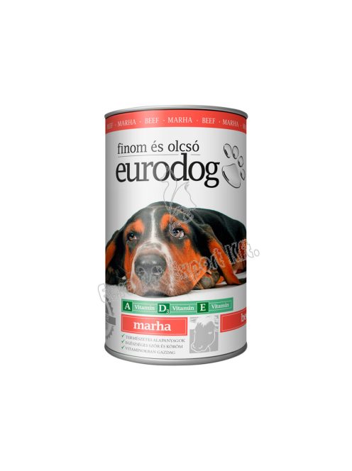 EURO DOG kutyakonzerv 1240g marhahússal (RAKLAPOS 1X672DB)