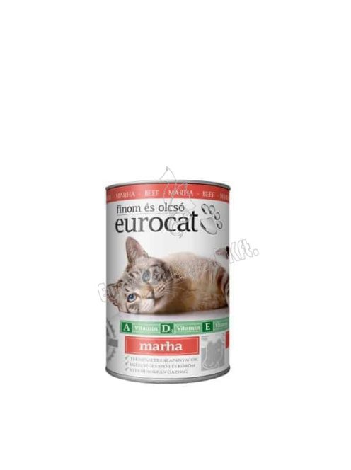 EURO CAT Macskaeledel konzerv Marhás 415g (RAKLAPOS 1x1872db)