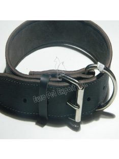 Széles bőr nyakörv 5/80cm Barna
