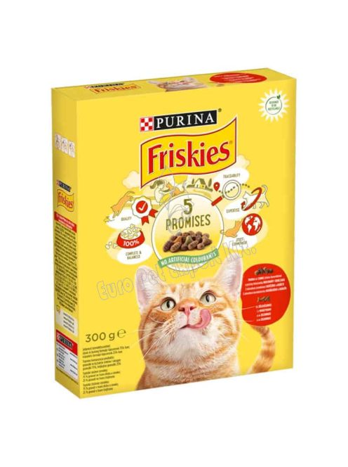 Friskies száraz macskaeledel marhával, csirkével és zöldségekkel 300g