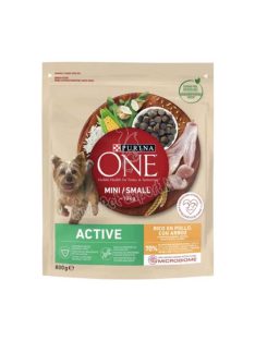 Purina One Mini/Small <10 kg Active csirkében gazdag kutyaeledel rizzsel 800g