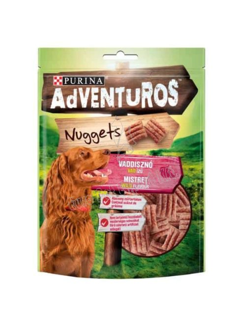 PURINA ADVENTUROS NUGGETS Jutalomfalat kutyáknak - Vaddisznó-vad ízű 90g