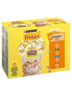   Friskies szószban csirkével/kacsával/lazaccal/pulykával macskaeledel 12 x 85g (1,02kg)