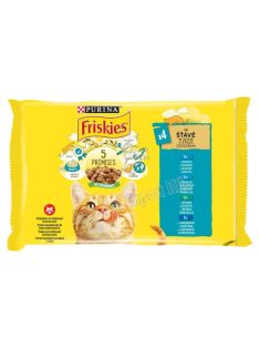   Friskies szószban lazaccal/tonhallal/tőkehallal/szardíniával macskaeledel 4 x 85g (340g)