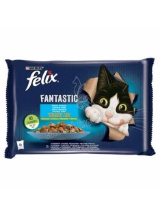   Felix Fantastic Lazaccal/Pisztránggal aszpikban nedves macskaeledel 4 x 85g (340g)