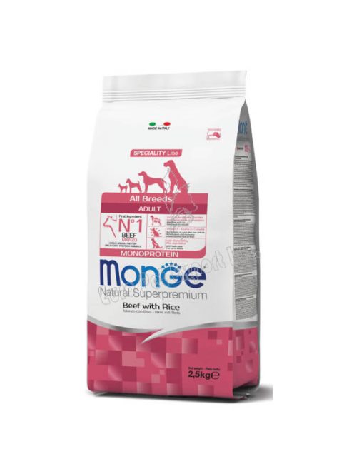 MONGE DOG Monoprotein All Breeds Marha rizzsel 2,5Kg