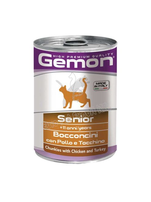 GEMON CAT Konzerv Senior Csirke és pulyka 415g