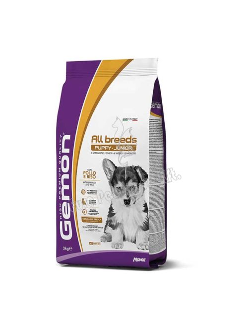 Gemon Dog Medium Puppy & Junior Csirke és rizs 3kg