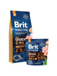   Brit Premium Közepes méretű felnőtt kutyák számára csirkével 15kg
