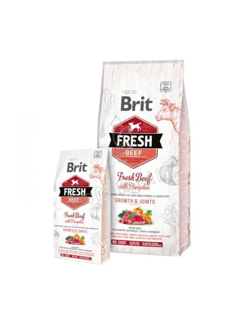 Brit Fresh Puppy Nagytestű kölyökkutyáknak - friss marhahús sütőtökkel 12kg